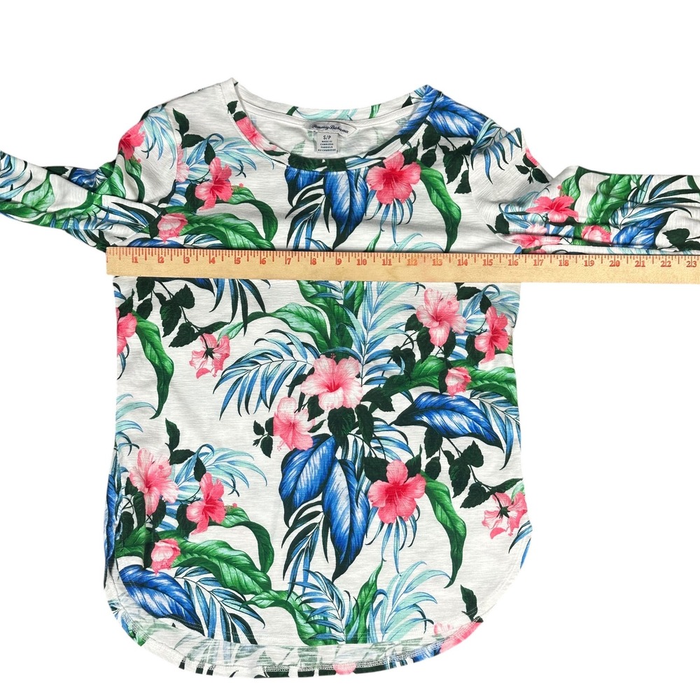 Tommy Bahama Ashby Isles Top Women S‎ White Tropical Hibiscus 3/4 Sleeve Cotton - Picture 8 of 8